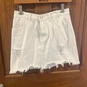 White Denim Skirt